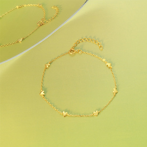 Bracelet à breloques en forme de cœur brillant en argent sterling 925 minimaliste AB039 INS pour femmes, bijoux à porter tous les jours, cadeau d'anniversaire ou de Saint-Valentin - Product Image 2