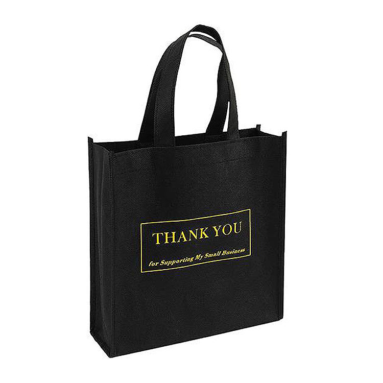 Custom printed recyclable large non-woven shopping bag with thank you