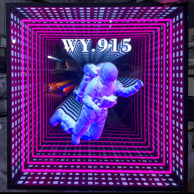 Customized LED Abyss Mirror Light Box Sign Thousand Layer Mirror Magic Decorative Infinity Illusion Lightbox
