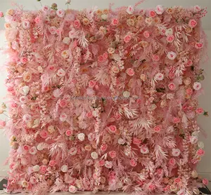 Kunstzijde Bloemenarrangement Voor Muur Roze Roos Kunstmatige Hangende Bloemen Muur Achtergrond Voor Huwelijksfeest