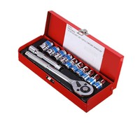 Ensemble de clés à cliquet de 12 pièces, jeu d'outils à douilles, acier chromé Cr-V, kit de réparation automobile