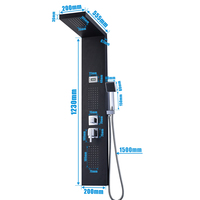 Colonne de douche murale intelligente en acier inoxydable 304 brossé nickel avec jets de massage en cascade pour salle de bain