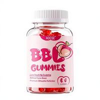 Gummies BBL Marque Blanche pour Sculpter les Hanches et Améliorer les Fesses, Saveur Pêche Luxe, 60 Unités, Soutien Courbes, Usine OEM ODM