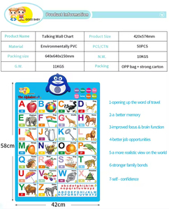 Grafici di apprendimento della parete per bambini Poster parlanti interattivi educativi alfabeto economico - Product Image 2