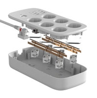 Regleta de alimentación Europea personalizable OL, enchufes de múltiples salidas con 6 agujeros y 6 puertos USB Power King Extension