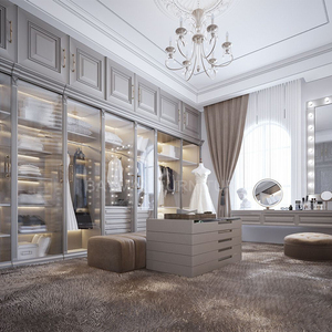 أثاث غرفة النوم المعاصر المشي في خزانة الملابس مع الضوء - Product Image 2