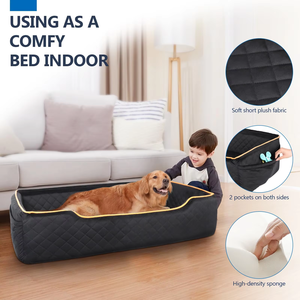 <b>Large</b> <b>Dog</b> Car Seat High Density Sponge Travel <b>Bed</b> Washable Cover and Safety Leashes <b>for</b> Medium <b>Large</b> <b>Dogs</b> - Product Image 4