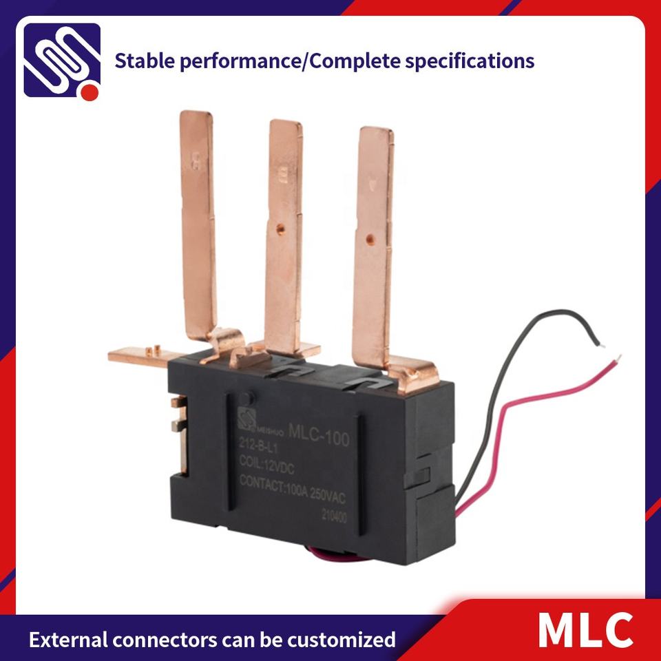 Meishuo MLC-100-212-B-L1 12V 100A 250VAC NC High Power Magnetic Latching Relay Miniature Electromagnetic Relay