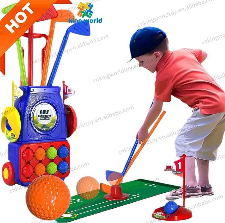 Mainan golf mini anak-anak, mainan olahraga dalam ruangan luar ruangan plastik balita mainan golf klub golf untuk anak-anak