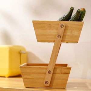 Factory Direct Bamboo High Quality Double-tiered Bamboo Spice Rack Organizer - Product Image 2