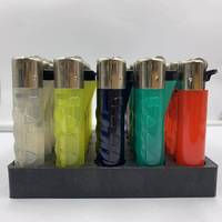 Briquet à flamme à gaz mince personnalisable corps en plastique de cinq couleurs briquet à silex de cinq couleurs pour l'usage de la cigarette