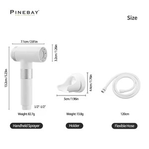 Профессиональный набор для ванной комнаты PINEBAY с магнитным пластиковым распылителем для биде с мусульманской держателем для унитаза и шлангом - Product Image 6