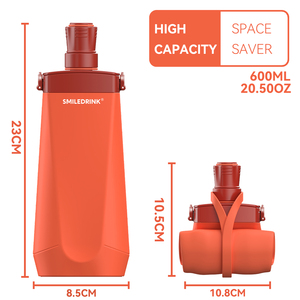 <b>Squeeze</b> Silicone Foldable Water <b>Bottles</b> Collapsible Sports Water <b>Bottle</b> Gym Water <b>Bottles</b> for Sports Traveling Hiking - Product Image 2