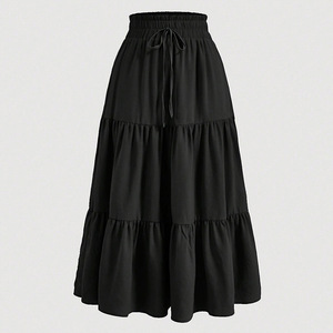 I-0777 <span class=keywords><strong>Falda</strong></span> Midi Bohemio Europeo-Americano de Verano al por Mayor, <span class=keywords><strong>Falda</strong></span> Elegante de Dama con <span class=keywords><strong>Capas</strong></span> y Corte en A Fluida - Product Image 2