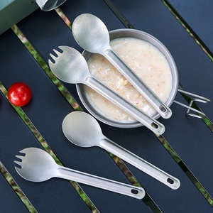 Cuchara y tenedor de titanio puro personalizado para Hpusehold Camping, juego de cuchara portátil fácil de limpiar, accesorios de <span class=keywords><strong>cocina</strong></span> - Product Image 4