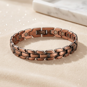 Bracelet BioMagnétique Ajustable pour Hommes et Femmes, en Cuivre Pur, Motif Trèfle, Pierres Incrustées, Énergisant et Guérissant - Product Image 3