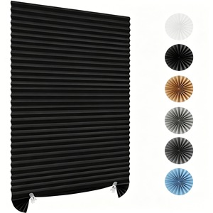 Cortina de Privacidad Plisada Autoadhesiva sin Perforaciones, con Revestimiento Plateado, Estilo Minimalista para Dormitorio - Product Image 2