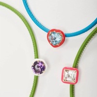 Collier pendentif haute transparence en chaîne de bambou cuivrée, effet goutte d'huile, couleur macaron, style Dopamine, transfrontalier Europe-Amérique