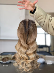 Encaje transparente duradero, adorno de encaje de pelo Real ondulado suelto de 16 pulgadas para mujer, Mini Peluca de densidad 130% con línea de cabello - Product Image 2