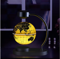 Globo Magnético Levitante de 5.5 Pulgadas con Luz LED, Rotación Automática, Adorno de Escritorio Creativo de Plástico y Metal, Regalo Artesanal Moderno y de Lujo