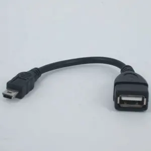 Adaptador otg mini usb de 5 pines macho a usb2.0 hembra, cable otg mini usb