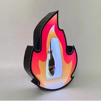 Logo personnalisé acrylique flamme illuminée vip bouteille service led signe lumineux led bouteille présentateur