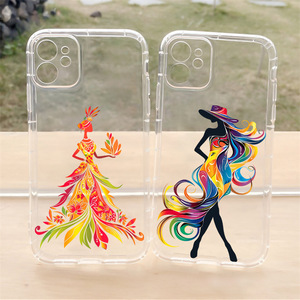 Vente en gros coloré dessin animé fille fleur pour Apple 16 Pro Max étui de téléphone portable <span class=keywords><strong>iPhone</strong></span> 17 Air Transparent couverture souple téléphone - Product Image 4