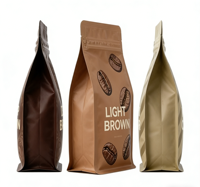 Sachets d'emballage autoportants refermables à fermeture éclair en aluminium à huit soudures latérales pour grains de café, chips, gelée et aliments pour animaux de compagnie