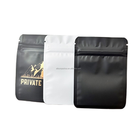 Sac en Mylar imprimé personnalisé 3.5g pour produits alimentaires, anti-odeur, emballage noir mat avec fermeture à glissière, mini pochette plate, sac en aluminium avec fermeture éclair