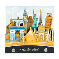 Bloc-notes 3D sur le thème du voyage autour du monde, monuments mondiaux, notes autocollantes en papier, papeterie de bureau sur le thème du voyage, bloc-notes 3D