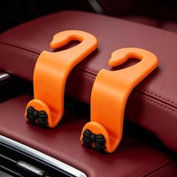 CARFU Mignon crochet universel pour appuie-tête de siège auto, support arrière pour sacs à main, sacs de courses, en plastique ABS robuste