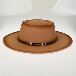 Nuevo sombrero de Nailon/algodón/metálico para caballero, logotipo de cabeza de toro de Metal, parte superior plana, corona texturizada, ala curva, sombrero Derby británico para fiesta - Product Image 4