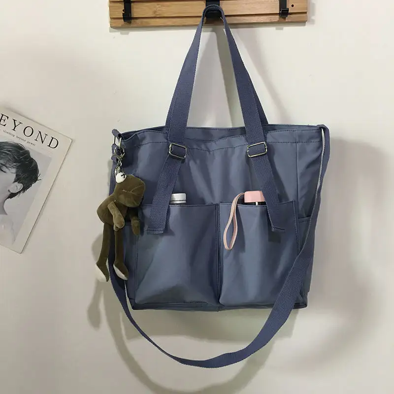 Bolso grande de algodón de lona para compras juveniles, gran oferta de Corea, alta calidad