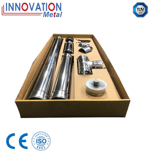 Kit de cheminée moderne en acier inoxydable de 150 mm (6 pouces) à double paroi, avec coude et raccord en T, pour poêle à <span class=keywords><strong>bois</strong></span> et accessoires de foyer - Product Image 2