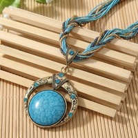 Collier ras du cou bohème ethnique avec pendentif rond, perles tissées, pour femme, vente en gros, bijoux fantaisie, accessoire, coffret cadeau, ensemble bohème