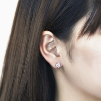 Boucles d'oreilles clous cœur en argent sterling S925 avec pierre de naissance des 12 mois, zircone colorée, cadeau de bijoux d'anniversaire