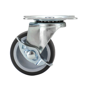 2 Inch Universal Swivel Casters Wheel TPR Silent Light Duty <b>Flat</b> Cart Furniture Cabinet Steering Casters Swivel - Product Image 3