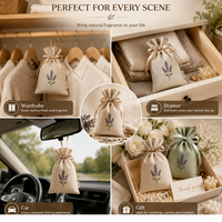 Sachet parfumé en lin personnalisé avec logo, pochette parfumée à la lavande, emballage cadeau, fabricant OEM