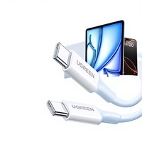 Cable de Carga Rápida USB-C a USB-C US264 para iPad, iPhone 15 Pro, 16, Portátil, Teléfono Móvil, con Cubierta de PVC, 60W PD, Compatible con CarPlay