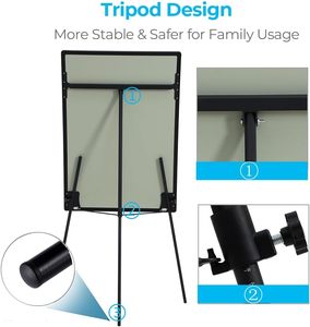 Pizarra Blanca Plegable con Trípode, Pizarra Móvil para Enseñanza con Soporte para Bolígrafo, Tamaño Personalizado, Pantalla de Presentación - Product Image 2