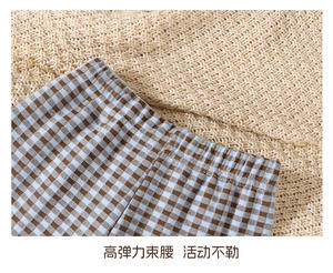 Pyjamas pour enfants pour l'automne et l'hiver nouveaux vêtements de maison à carreaux en <span class=keywords><strong>velours</strong></span> givré pour garçons et filles pour 0-9 ans ensemble deux pièces - Product Image 5