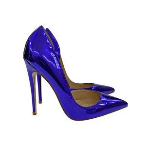 Escarpins sexy en métal coloré pour femmes, talons aiguilles, pointure 35-44, grandes tailles, escarpins de luxe à talons hauts pour femmes - Product Image 2