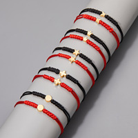 Bracelets en corde turque faits à la main avec des yeux maléfiques, fabrication de bracelets de protection à 7 nœuds, bracelets de charme en macramé pour couples à distance