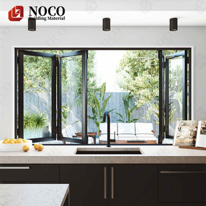 Balcón Último diseño <span class=keywords><strong>Toldo</strong></span> de acordeón Ventana plegable de aluminio Ventanas de vidrio plegables verticales - Product Image 2