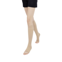 Chaussettes de compression hautes au genou d'automne avec fermeture à glissière Crew High Open Leg Support Stocking pour la marche et la course à pied