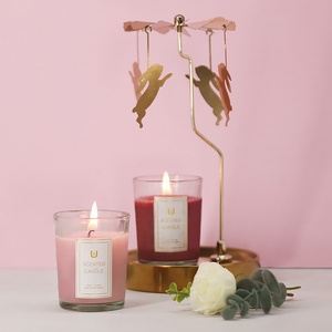 Bougie parfumée minimaliste en verre transparent avec étiquette en feuille d'or, bougie aromatique réutilisable en verre, vente en gros pour boutiques de cadeaux, pot en verre transparent - Product Image 1
