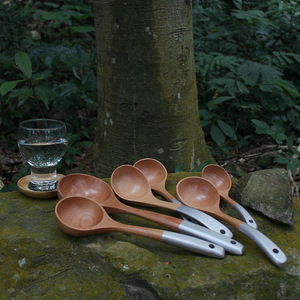 Juego de Cucharas de Madera de Haya Sunshine Hemu, Cucharón Curvo Grande, Mediano y Pequeño, Utensilios de Cocina Reutilizables - Product Image 2