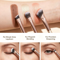 10pcs Kuas Makeup Custom Nama Populer, Set Kuas Makeup Dua Sisi Grosir, Set Kuas Makeup Sintetis dengan Tas