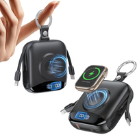 Cargador Inalámbrico 2 en 1 de 10000 mAh y 22.5 W con Carga Rápida, Cables Dobles Integrados, Pantalla LED y Banco de Energía para Reloj Inteligente