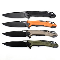 Couteau pliant tactique de haute qualité avec manche G10 noir, acier 4cr, logo personnalisé, vente en gros d'usine